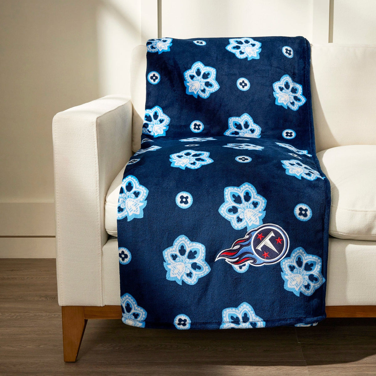 NFL Oversized Throw Blanket in Tennessee Titans Bandana