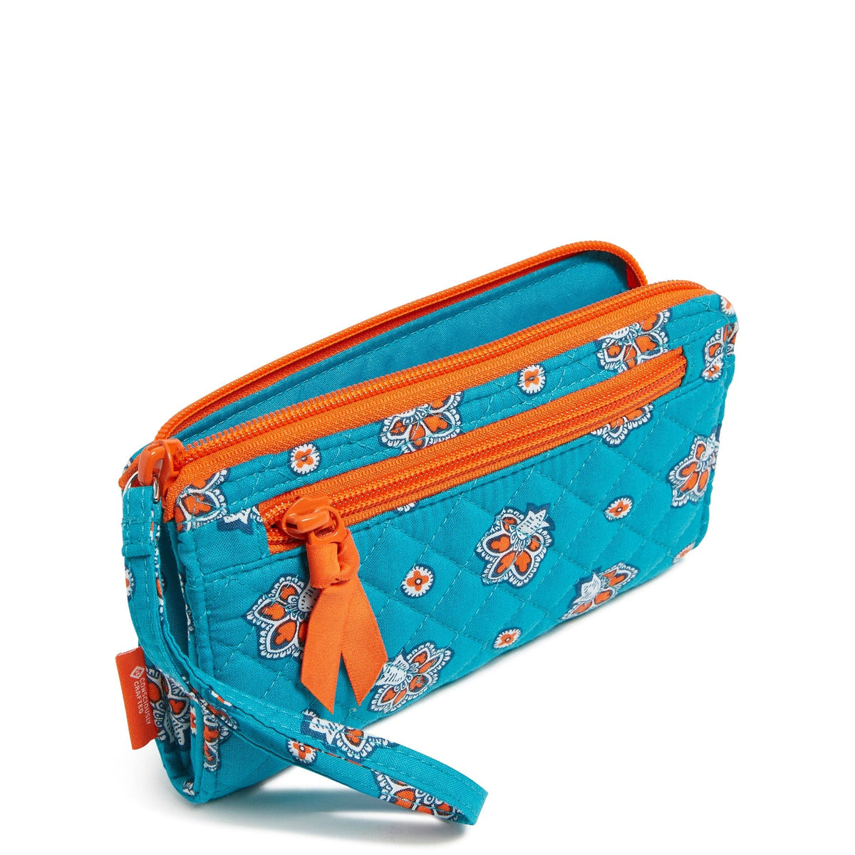 NFL RFID Front Zip Wristlet in Miami Dolphins Bandana