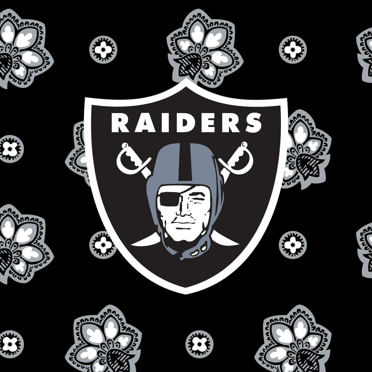 NFL RFID Front Zip Wristlet in Las Vegas Raiders Bandana