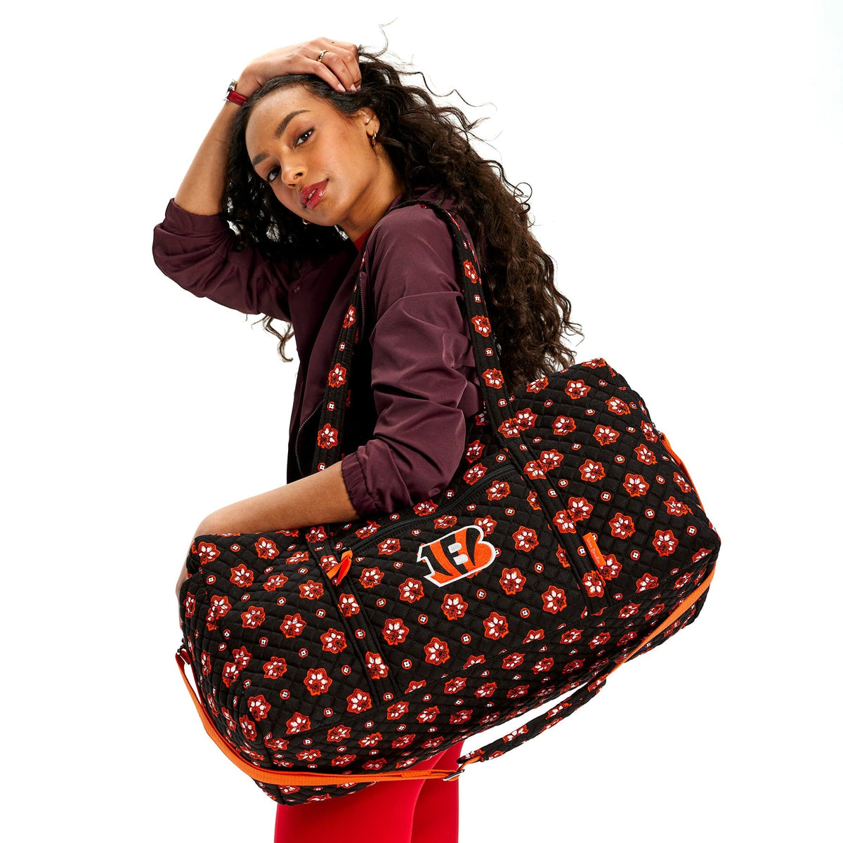NFL Large Travel Duffel Bag in Cincinnati Bengals Bandana