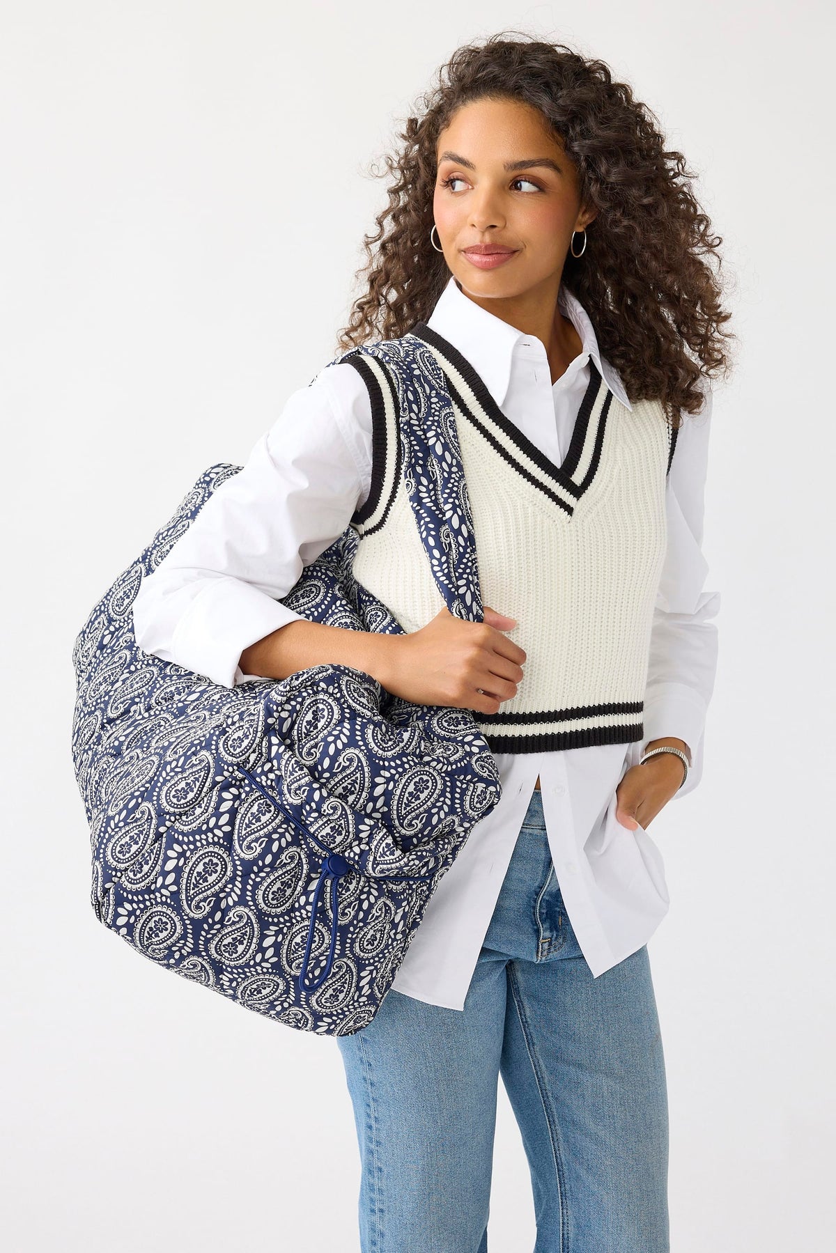 Large Original Duffel Bag in Waves Paisley