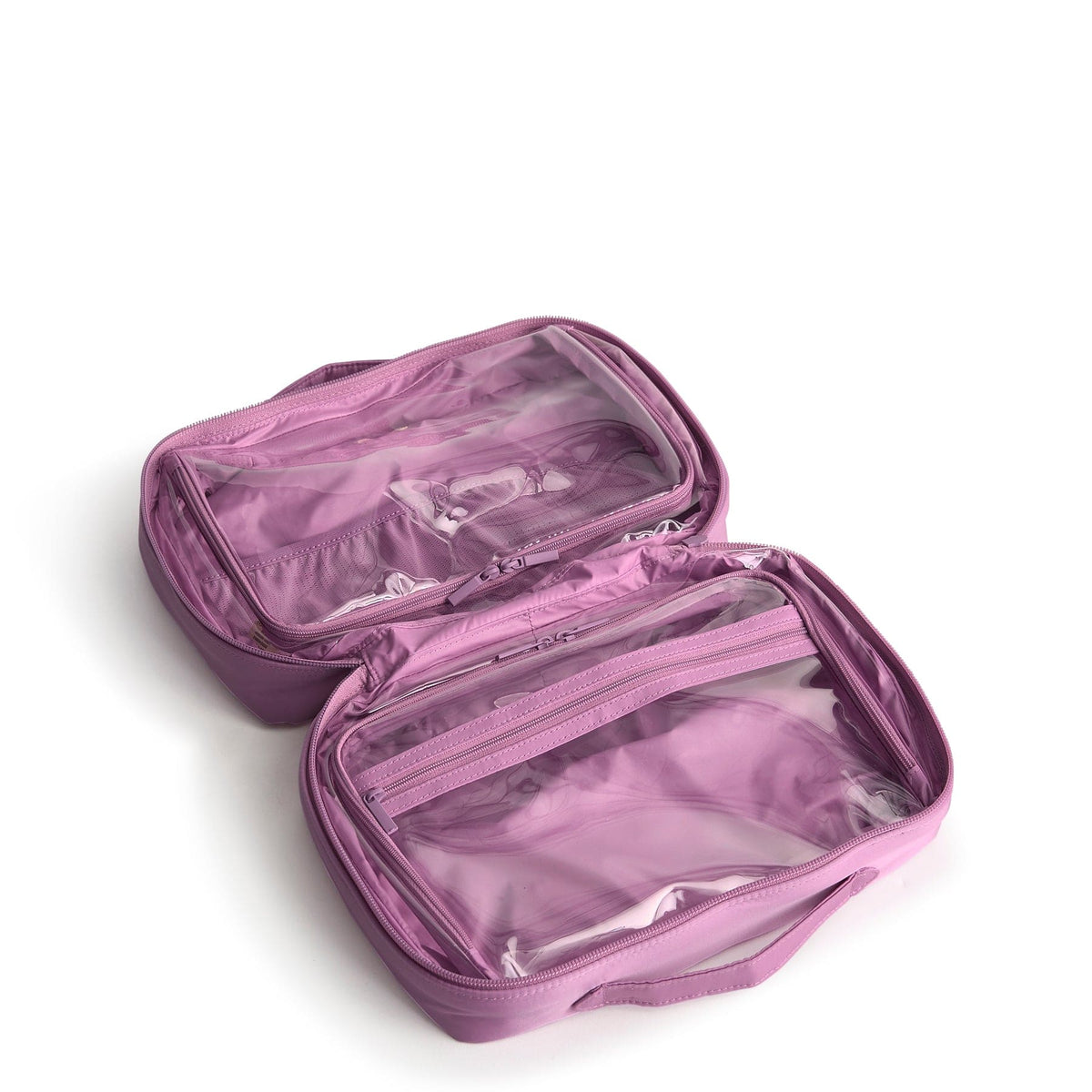 Lay Flat Travel Organizer Toiletry Case in Smoky Grape