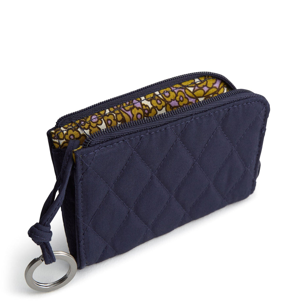 Premium Cotton Zip Card Pouch in Peacoat
