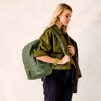 Leather Chancery Backpack in Bronze Green