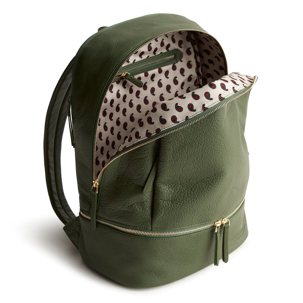 Leather Chancery Backpack in Bronze Green
