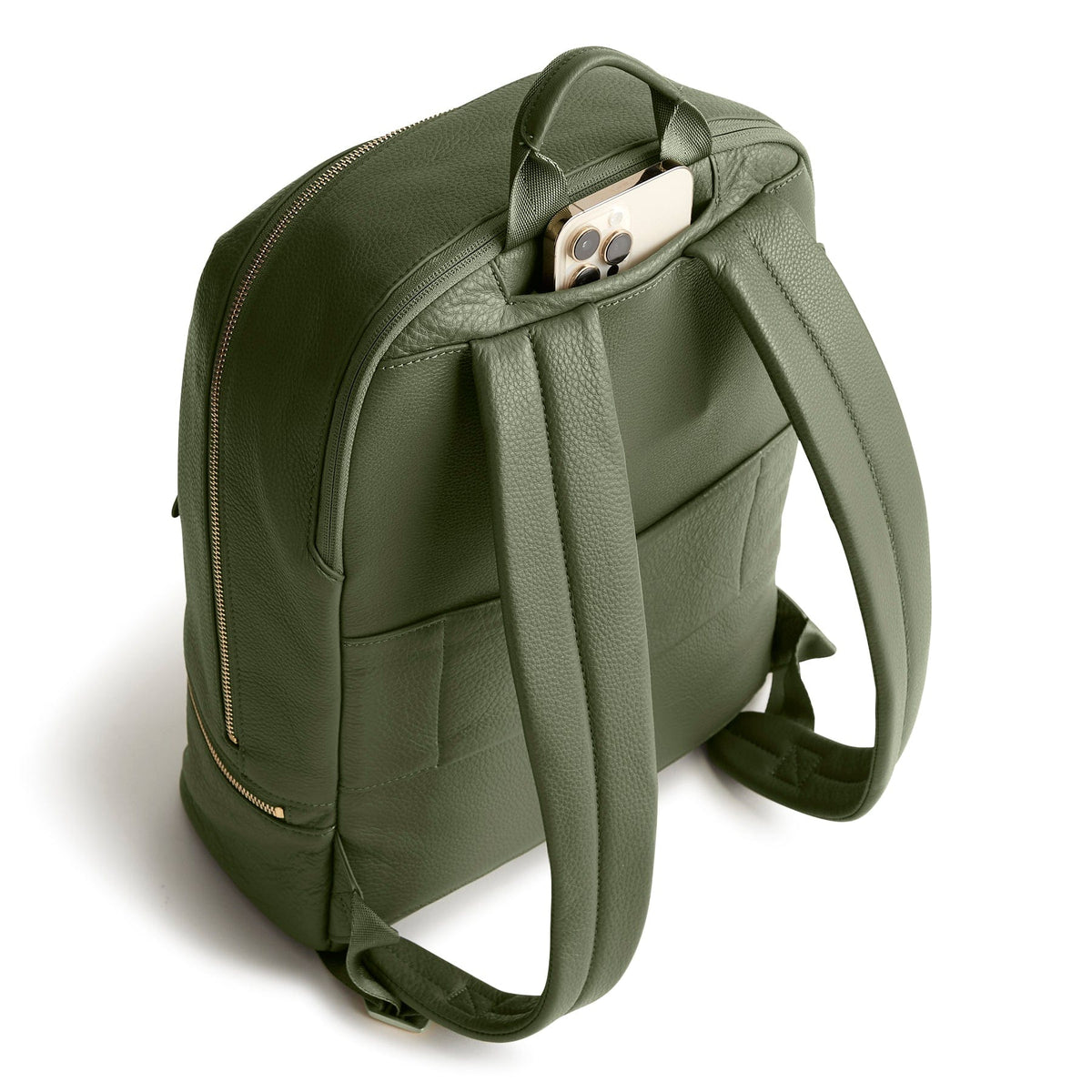 Leather Chancery Backpack in Bronze Green