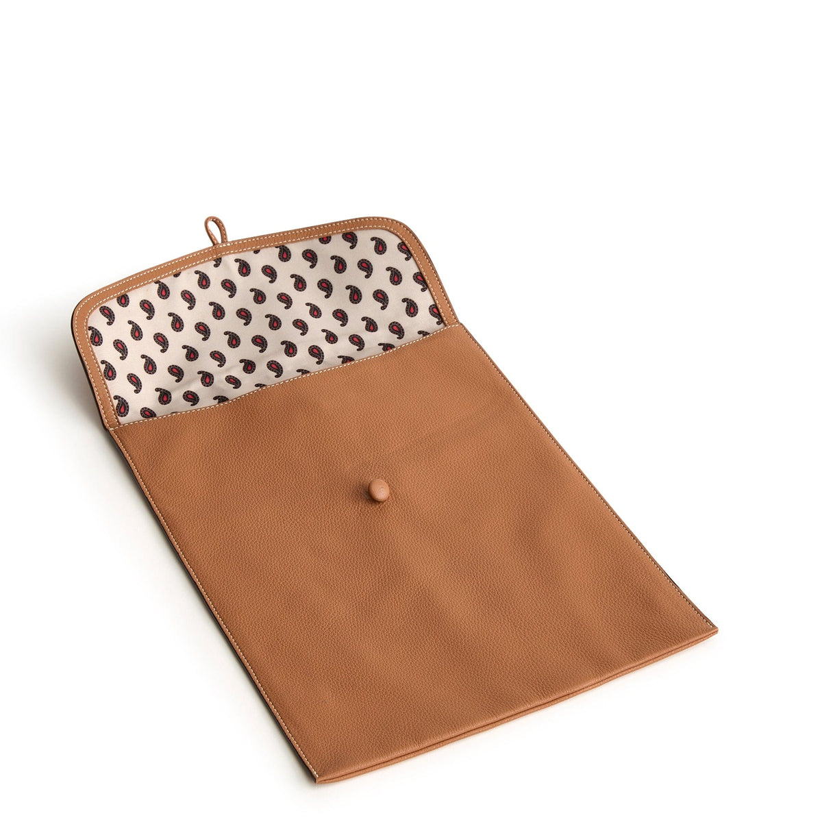 Leather Small Envelope Tech Sleeve in Roasted Pecan