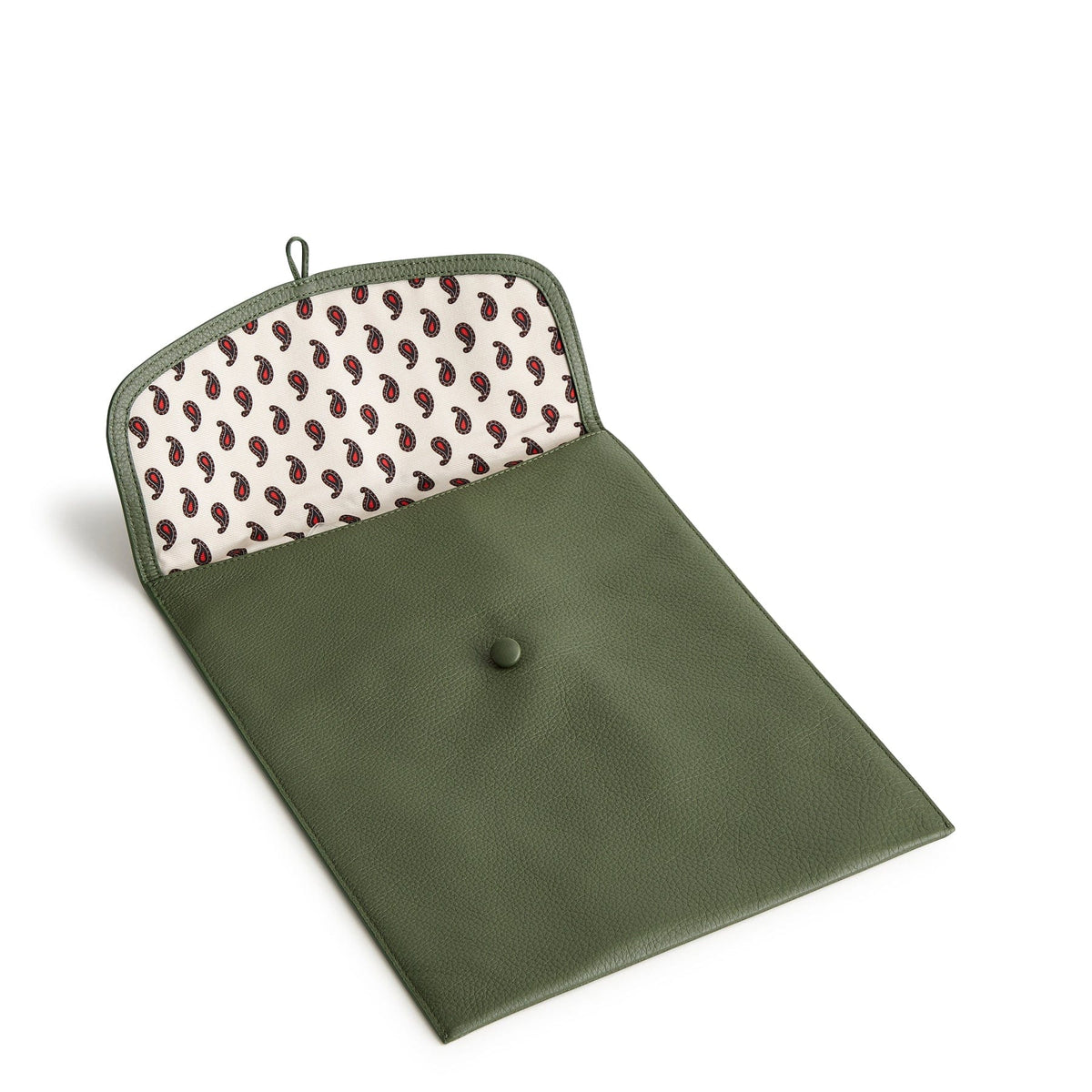 Leather Small Envelope Tech Sleeve in Bronze Green