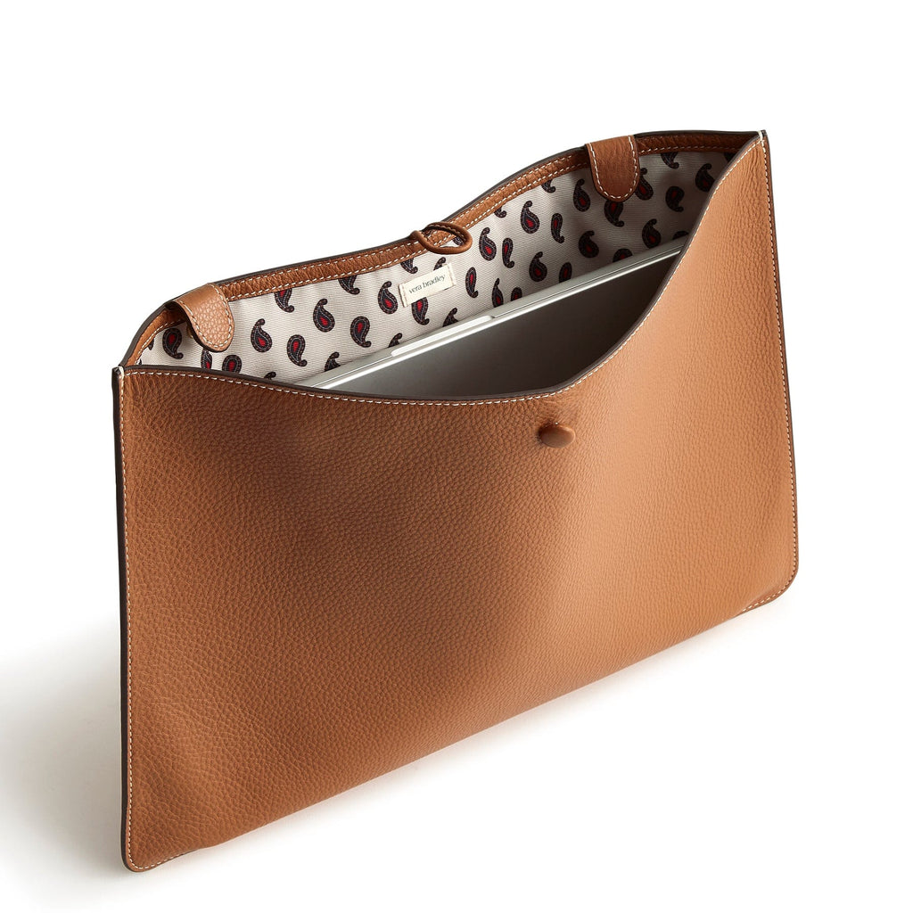 Leather Laptop Insert in Roasted Pecan