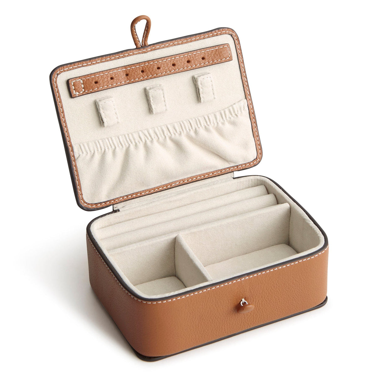 Leather Jewelry Hard Case in Roasted Pecan