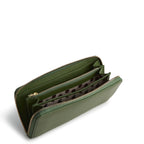 Leather Continental Wallet in Bronze Green