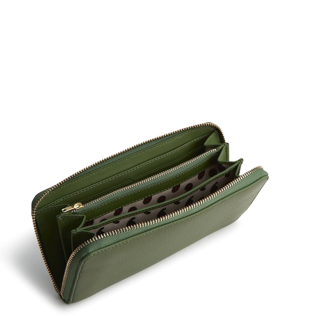 Leather Continental Wallet in Bronze Green