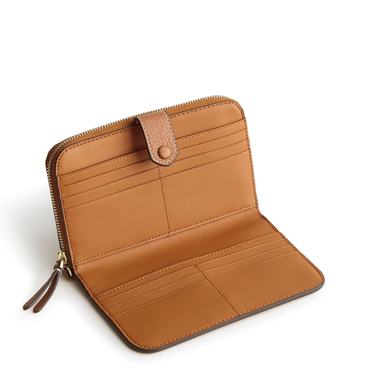 Leather Large Tab Wallet in Roasted Pecan