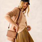 Leather Wildwood Wallet Crossbody in Roasted Pecan