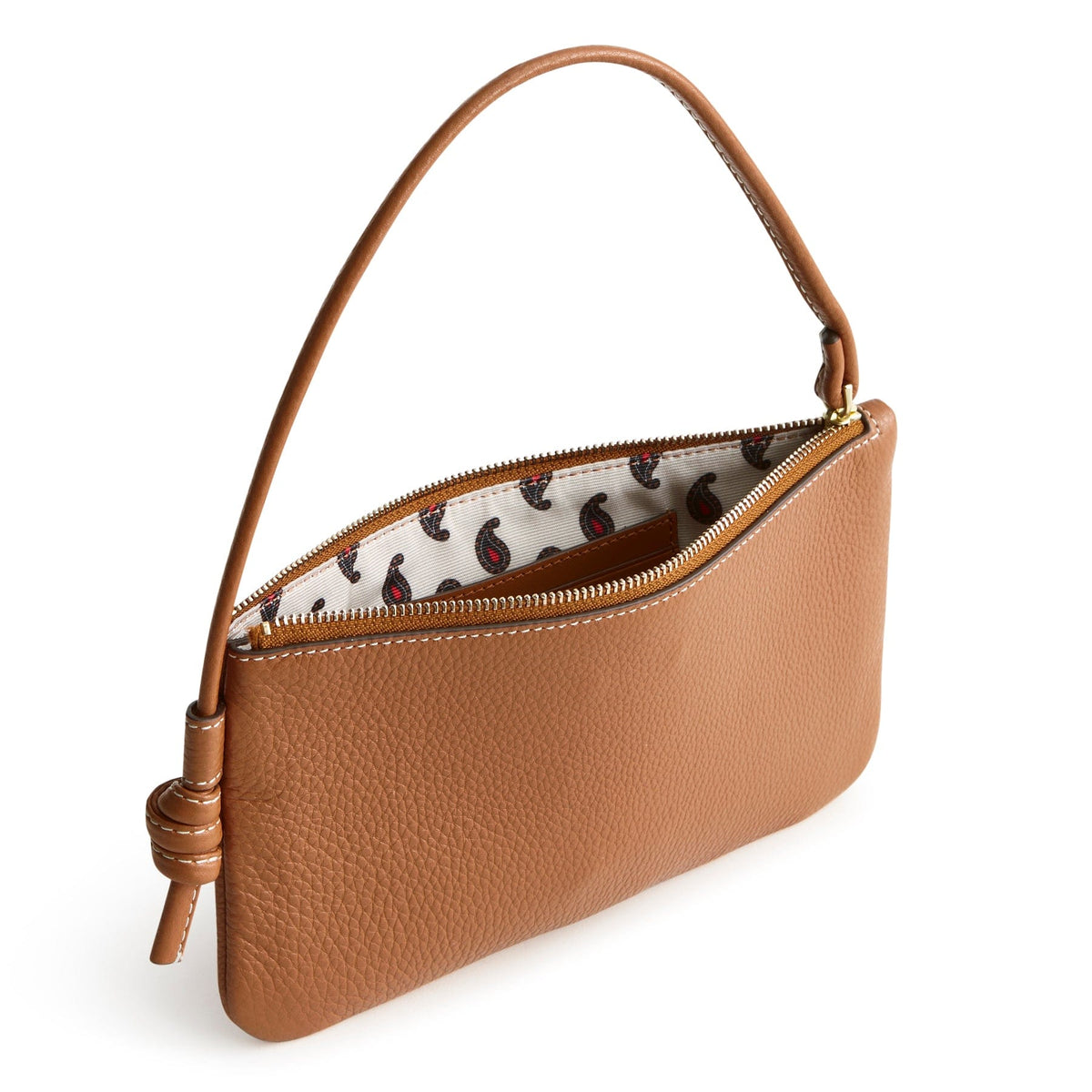 Leather Knotted Wristlet in Roasted Pecan