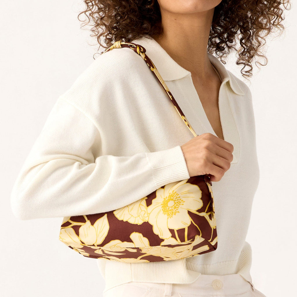 Roxbury Crescent Shoulder Bag in Scattered Anemones