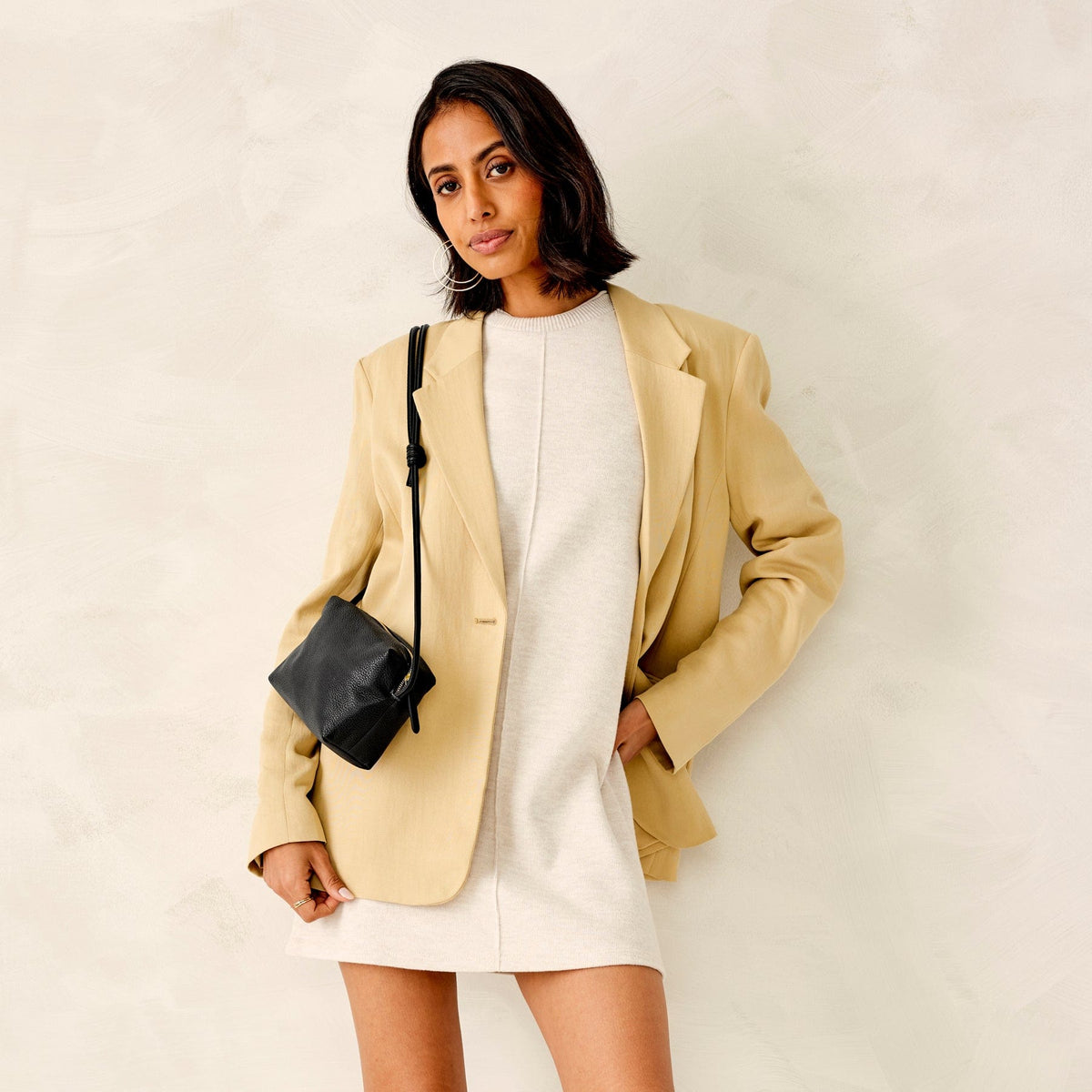 Leather Blake Crossbody Bag in Moonless Night