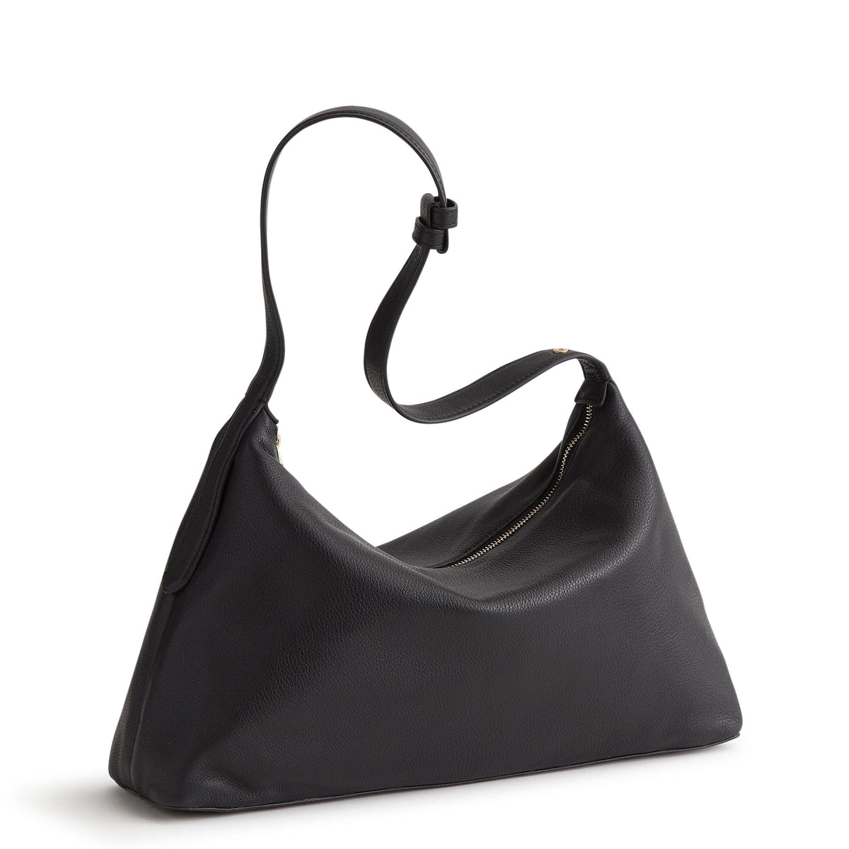 Leather Marcelle Shoulder Bag in Moonless Night