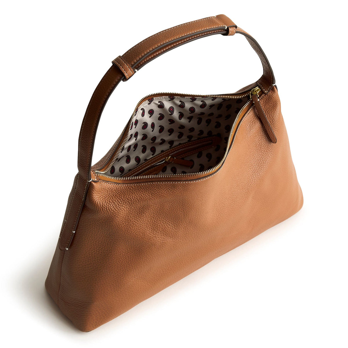 Leather Marcelle Shoulder Bag in Roasted Pecan
