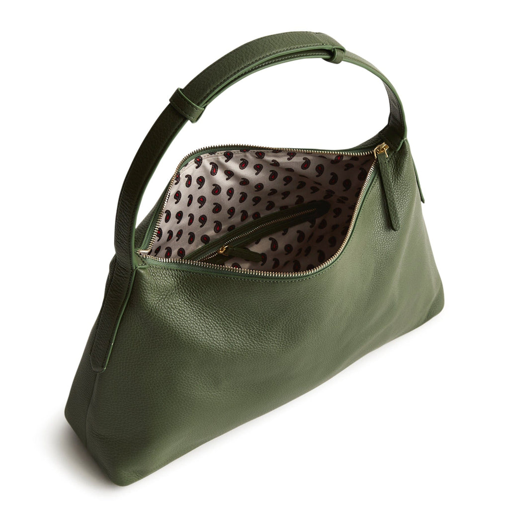 Leather Marcelle Shoulder Bag in Bronze Green