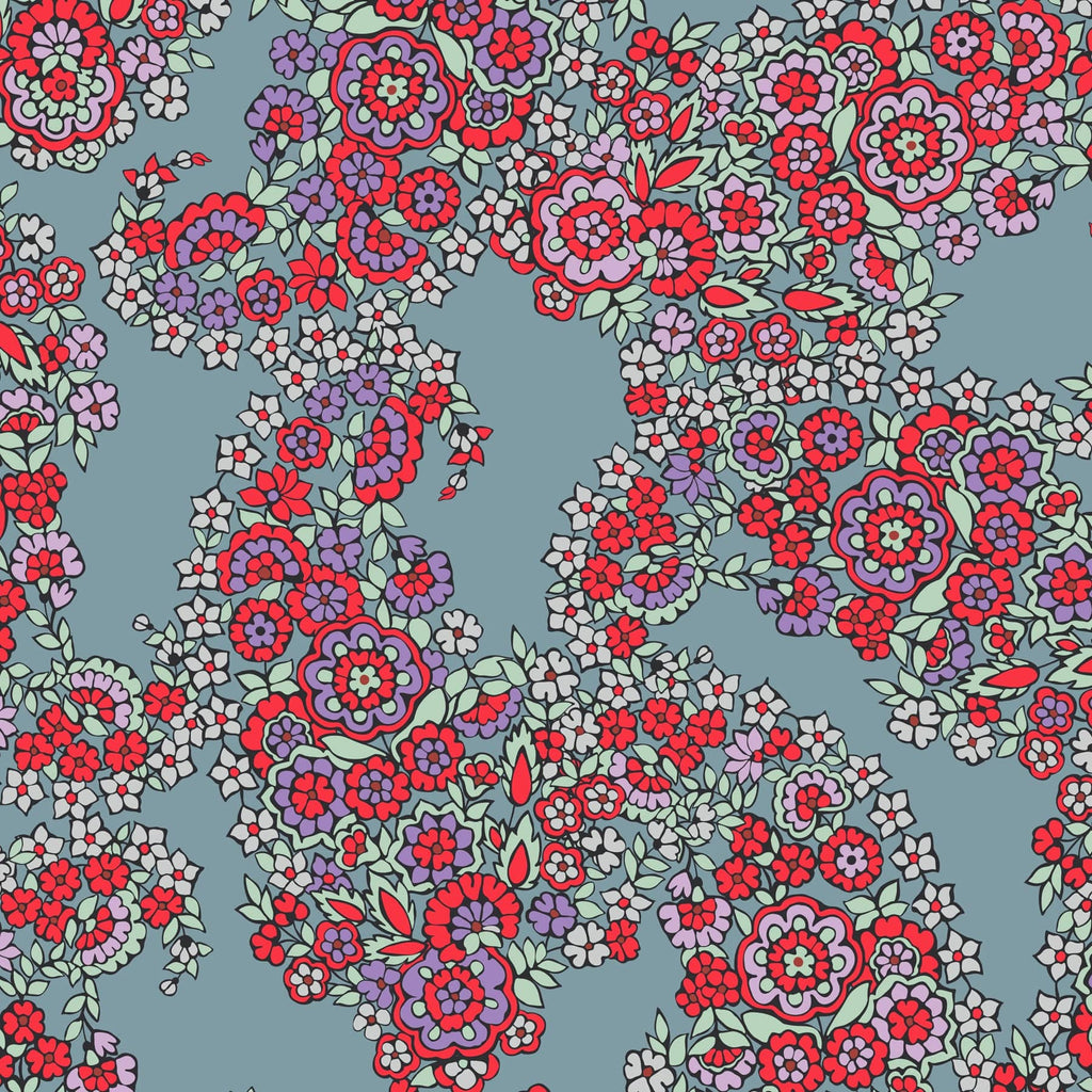 Medium Pouch in Paisley Bouquet