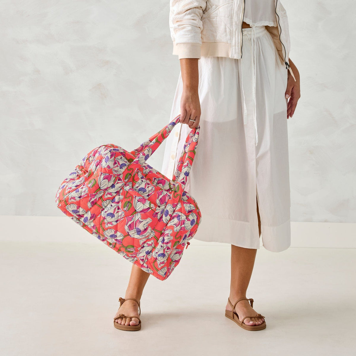 Miramar Weekender Travel Bag in Swirling Poppies