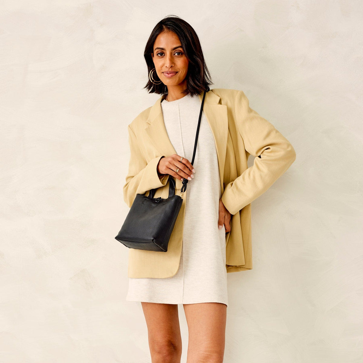 Leather Mini Original Tote Bag in Moonless Night