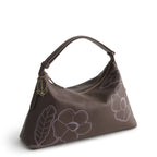 Marcelle Shoulder Bag in Appliqué Floral Coffee Bean