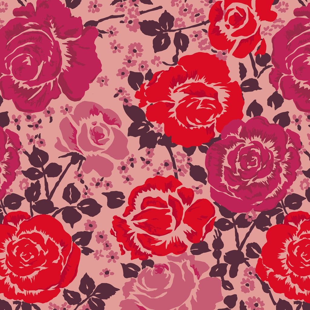 Plush Throw Blanket in Coming Up Roses Pink