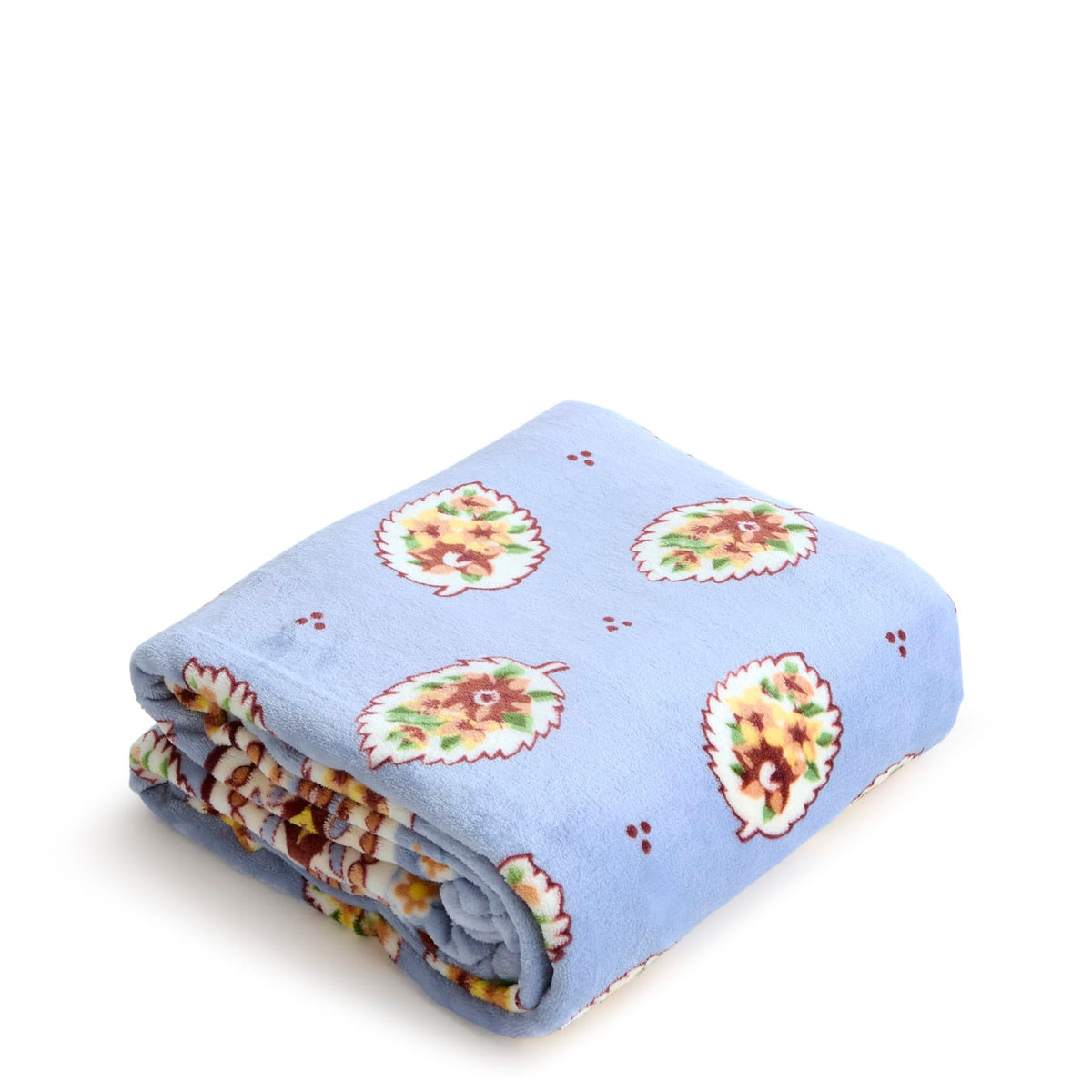 Plush Throw Blanket in Blue Leaf