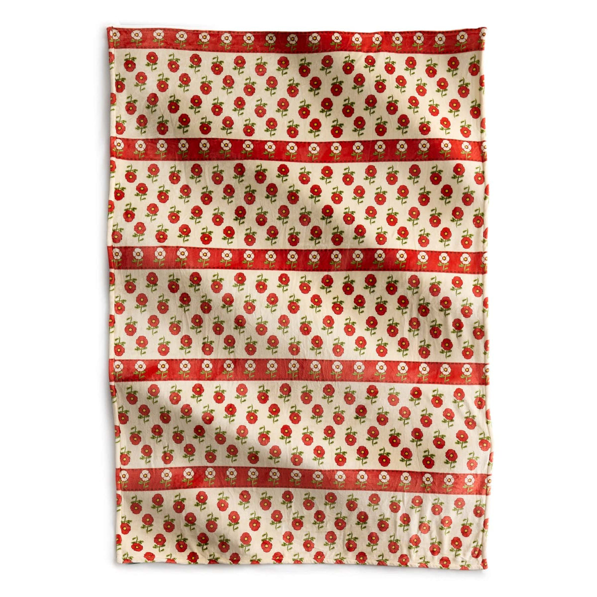 Oversized Throw Blanket-Tiny Poppies Stripe-Image 1-Vera Bradley