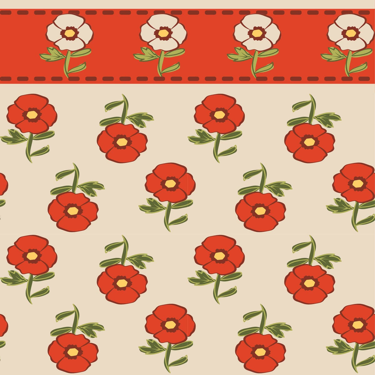 Oversized Plush Throw Blanket in Tiny Poppies Stripe