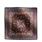 Square Silk Scarf in Starry Paisley Coffee Bean