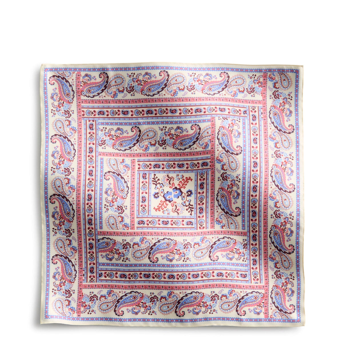 Square Silk Scarf in Heritage Border Paisley