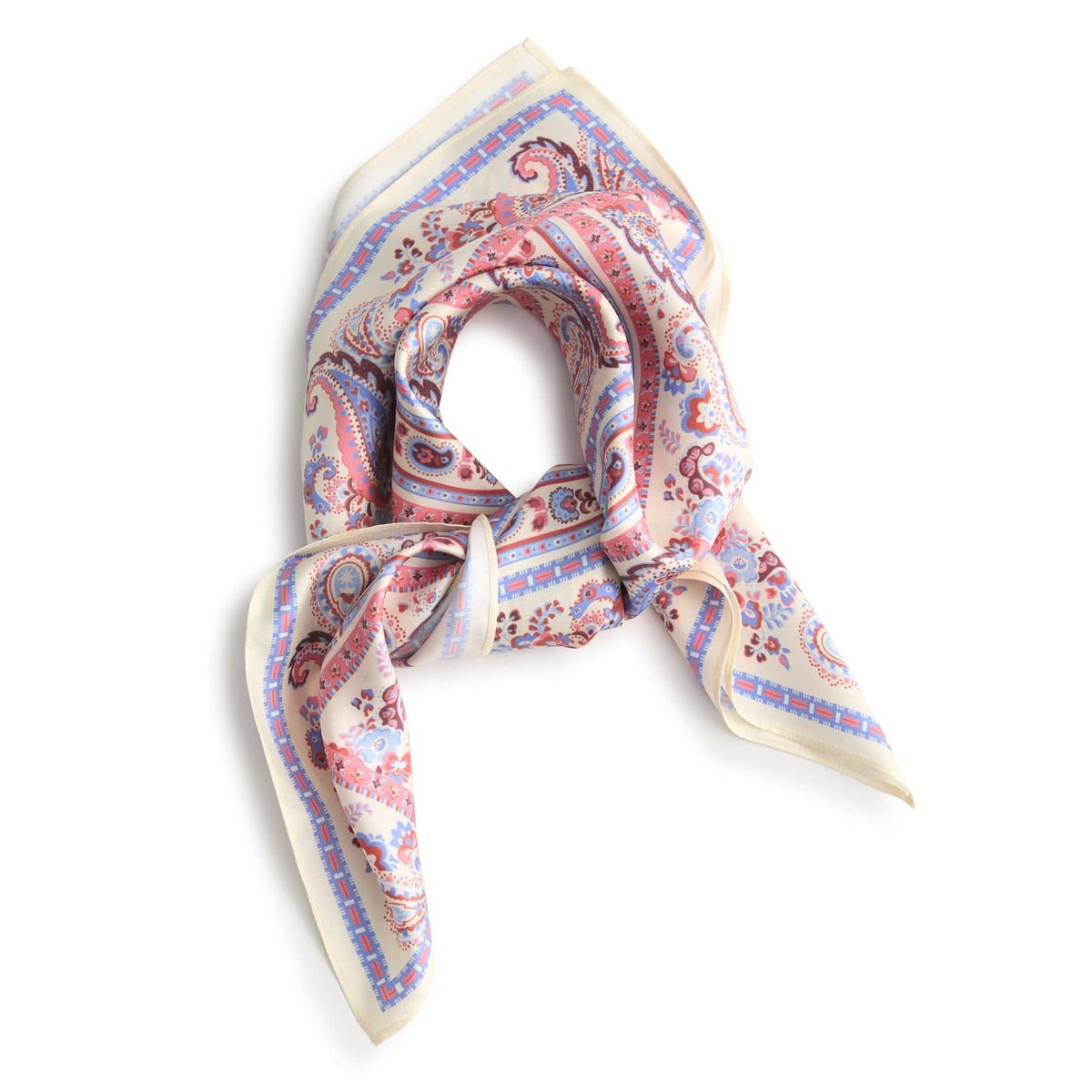 Square Silk Scarf in Heritage Border Paisley