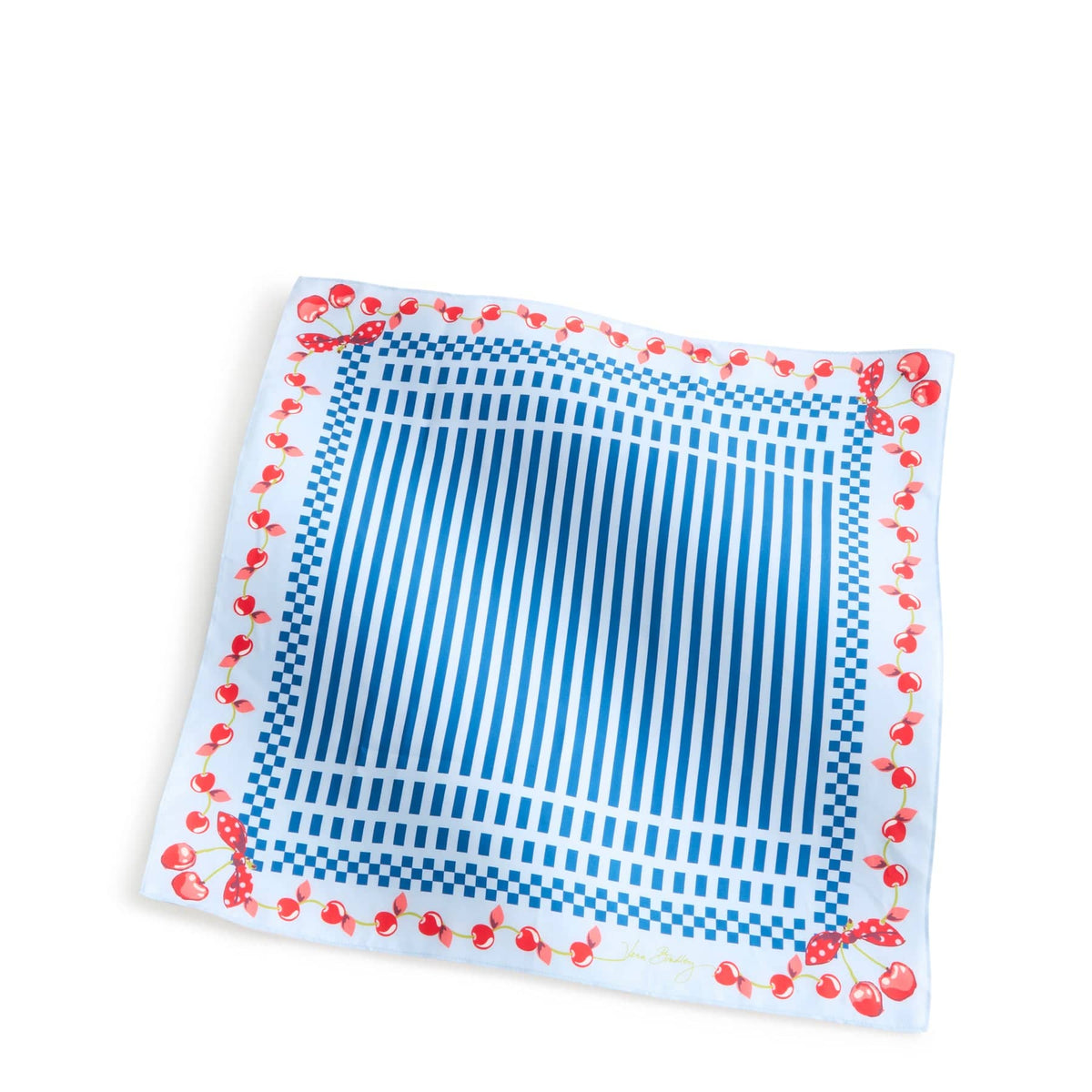 Square Silk Scarf in Cherry Stripes