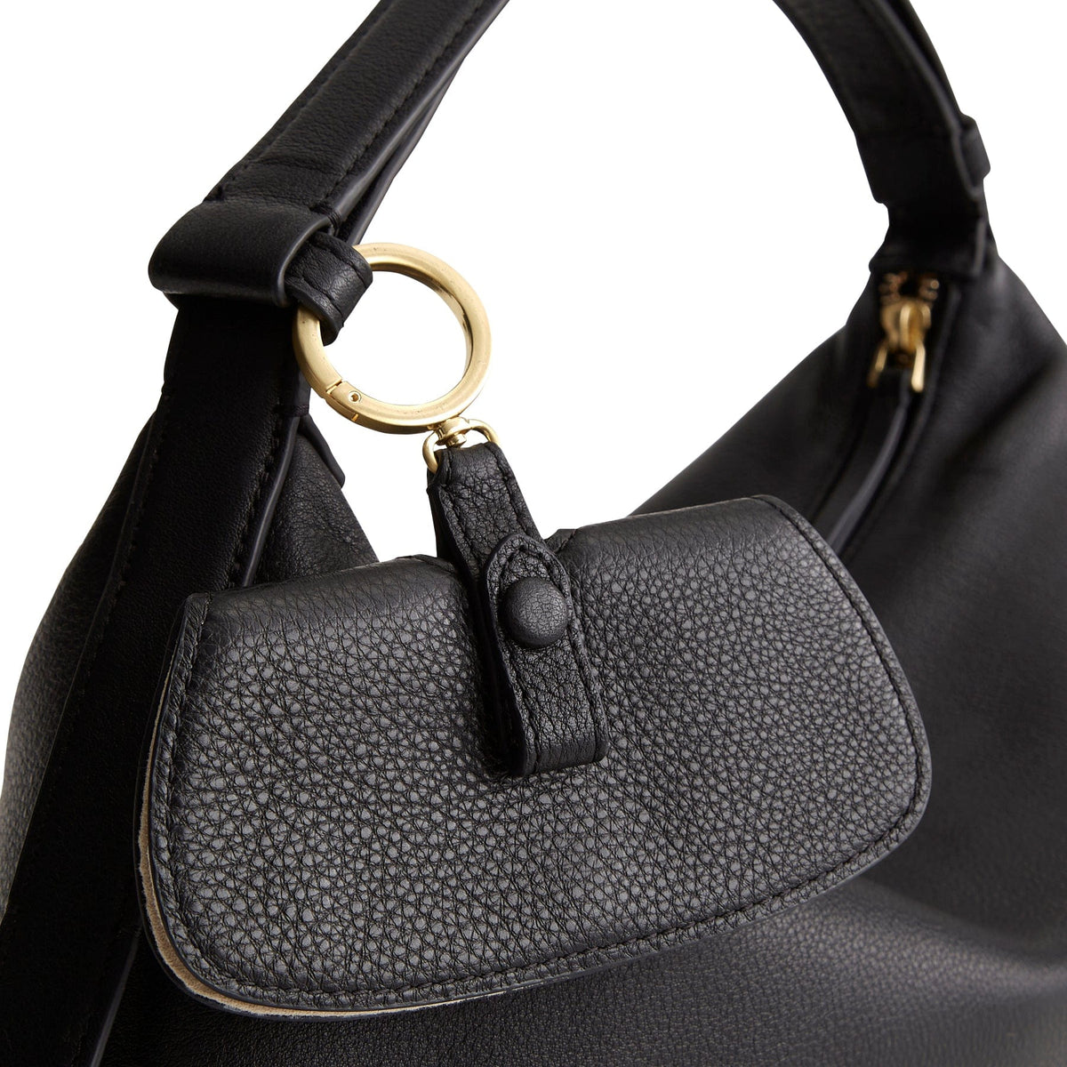 Leather Sunglasses Bag Charm in Moonless Night