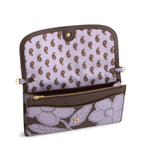 Wildwood Wallet Crossbody in Appliqué Floral Coffee Bean
