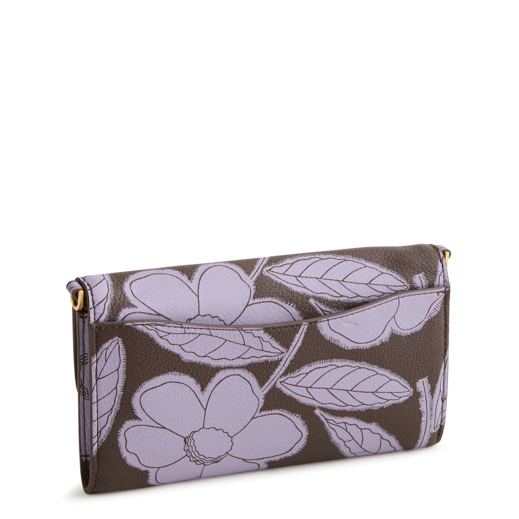 Wildwood Wallet Crossbody in Appliqué Floral Coffee Bean