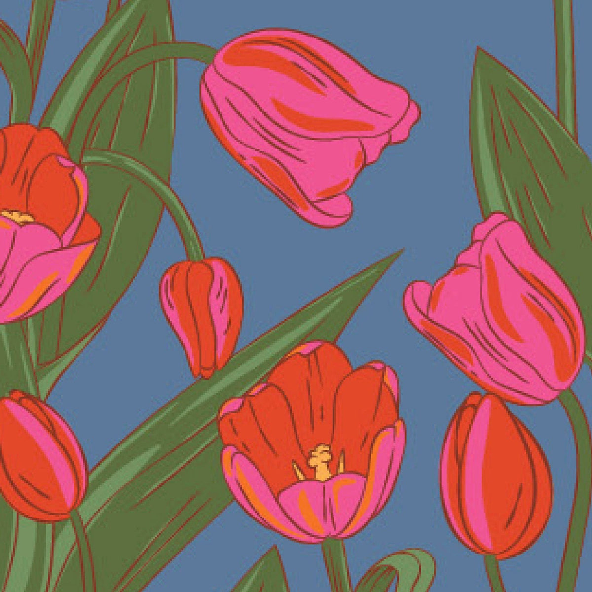 Fabric Journal Notebook in Tulips on Quiet Harbor