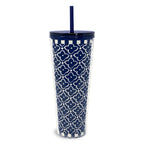 Tumbler with Straw-Moorish Peacoat-Image 1-Vera Bradley
