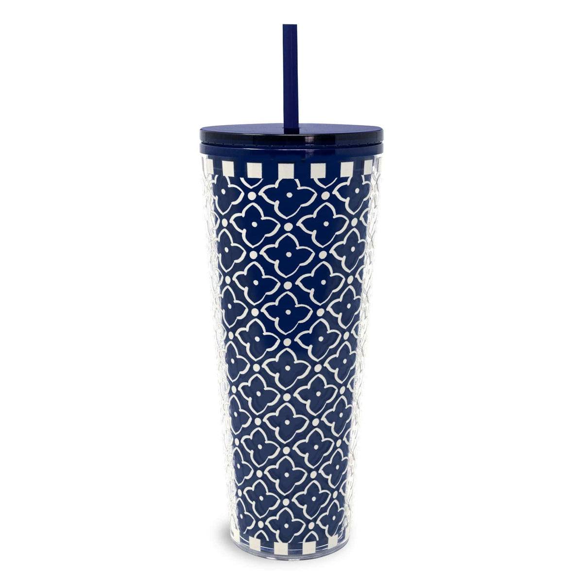 Tumbler with Straw-Moorish Peacoat-Image 1-Vera Bradley