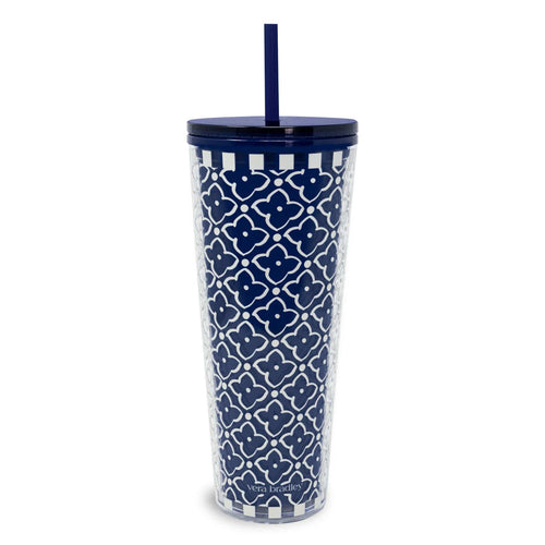 Acrylic Tumbler with Straw in Moorish Peacoat