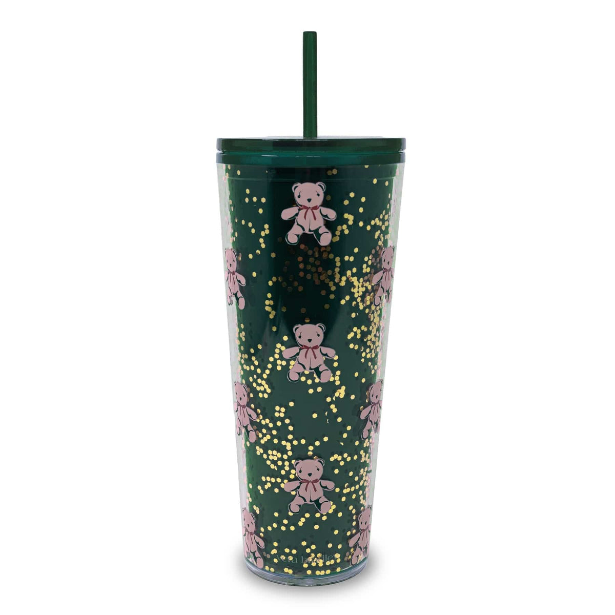 Tumbler with Straw in Bear Mosaic