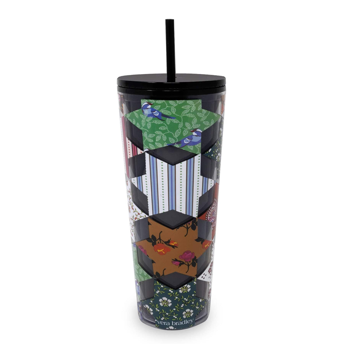 Tumbler with Straw in Star Patchwork