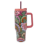 Stainless Steel XL Tumbler w/Handle-Leaf Me Not Paisley-Image 1-Vera Bradley