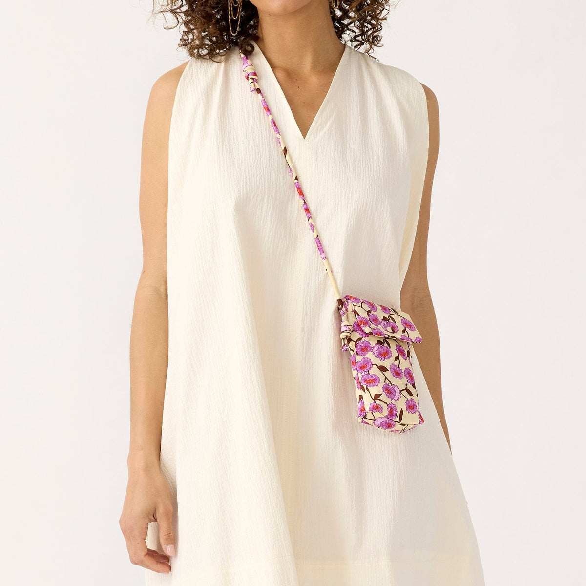 Phone Case Crossbody in Stripey Buttons