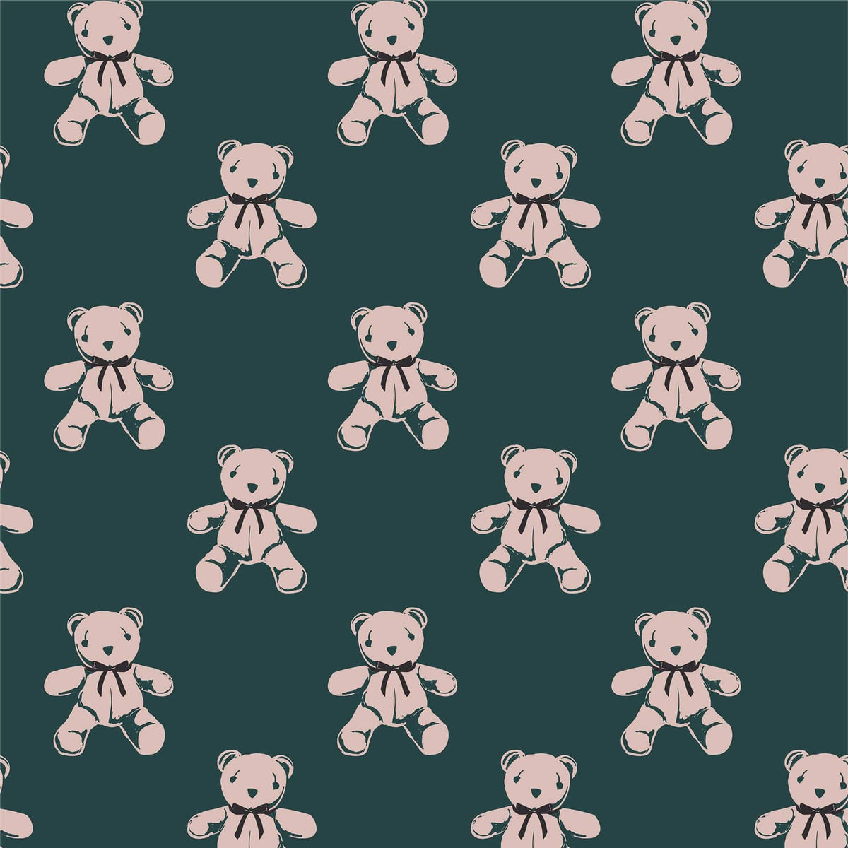 Long-Sleeved Pajama Set in Bear Mosaic