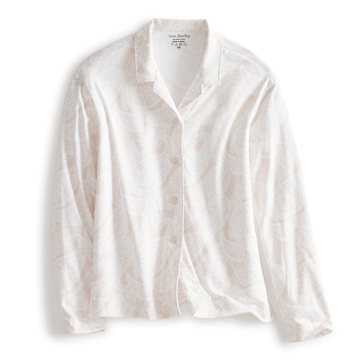 Long-Sleeved Pajama Set in Paisley Key Pumice Stone
