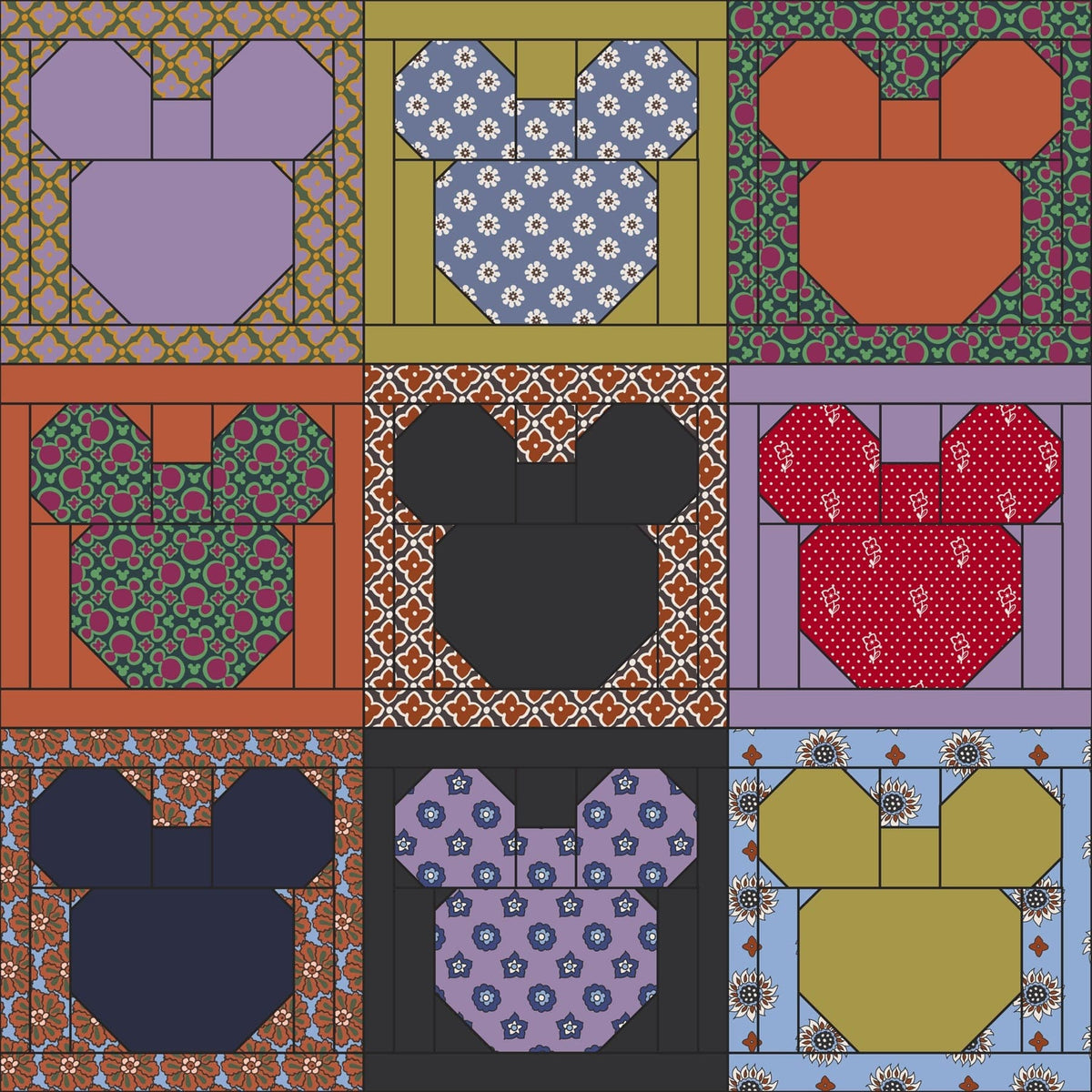 Disney Knotted Wristlet in Mickey Mouse on Repeat Patchwork